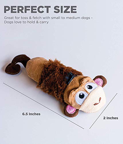 Petstages Stuffing-Free Lil' Squeak Monkey Plush Dog Toy, Small