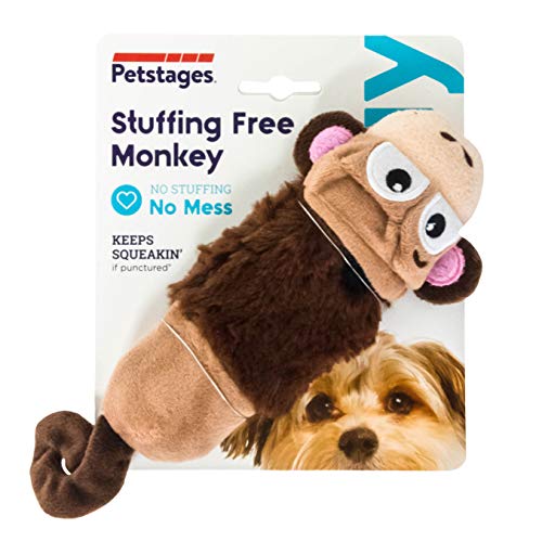 Petstages Stuffing-Free Lil' Squeak Monkey Plush Dog Toy, Small