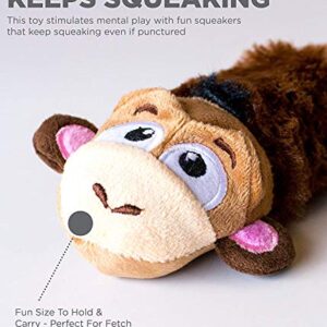 Petstages Stuffing-Free Lil' Squeak Monkey Plush Dog Toy, Small