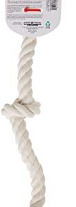 Mammoth Flossy Chews 100 Percent Natural Cotton Rope Dog Toys - Premium White Knot Dog Rope Toy - Interactive Dog Tug Toy - Tug Dog Chew Toy for Medium to Large Dogs - Large 25"