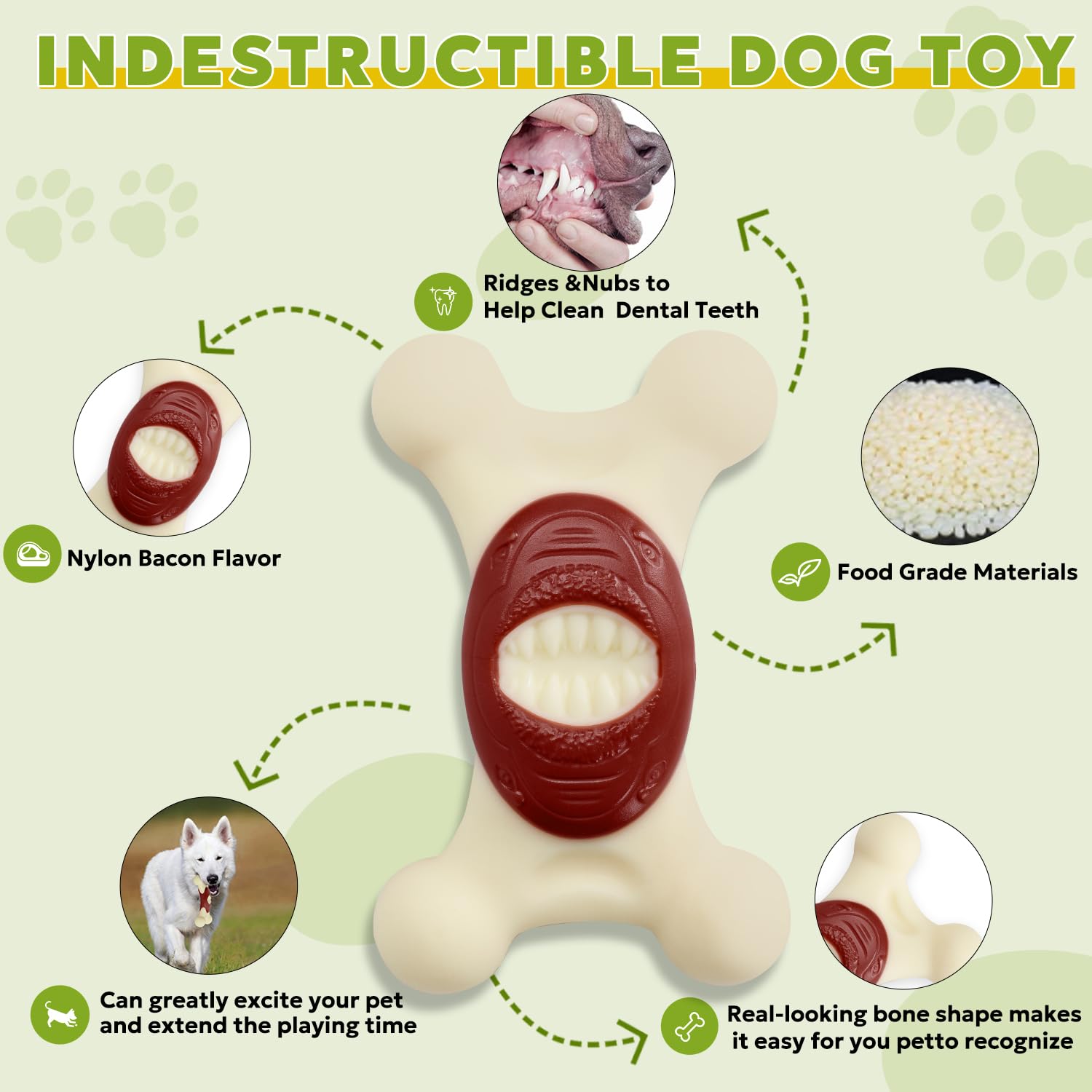 FRLEDM Dog Toys for Aggressive Chewers Indestructible Dog Toys, Durable Tough Dog Chew Toys for Medium and Large Large Breed Dogs，Dog Toys to Keep Them Busy