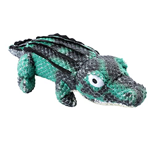 Tikaton Dog Plush Toys - Squeaky Puppy Chew Toy for Teething, Training, Boredom and Stimulating, Perfect Durable Present for Small Medium Large Breeds with Cute Crocodile Shape