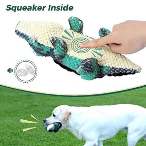 Tikaton Dog Plush Toys - Squeaky Puppy Chew Toy for Teething, Training, Boredom and Stimulating, Perfect Durable Present for Small Medium Large Breeds with Cute Crocodile Shape