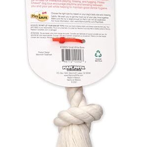 Mammoth Flossy Chews 100 Percent Natural Cotton Rope Dog Toys - Premium White Knot Dog Rope Toy - Interactive Dog Tug Toy - Tug Dog Chewy Toy for Small Dogs - Small 9"