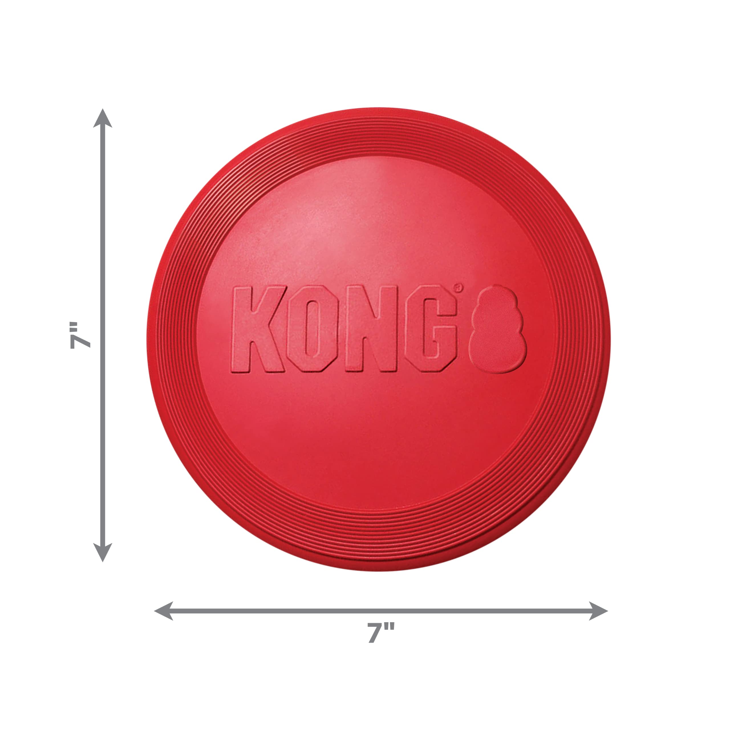 KONG Flyer - Durable Dog Toy for Outdoor Playtime - Natural Rubber Flying Disc, Dog Toy for Fetch - Safer Disc for Healthy Activity - for Small Dogs