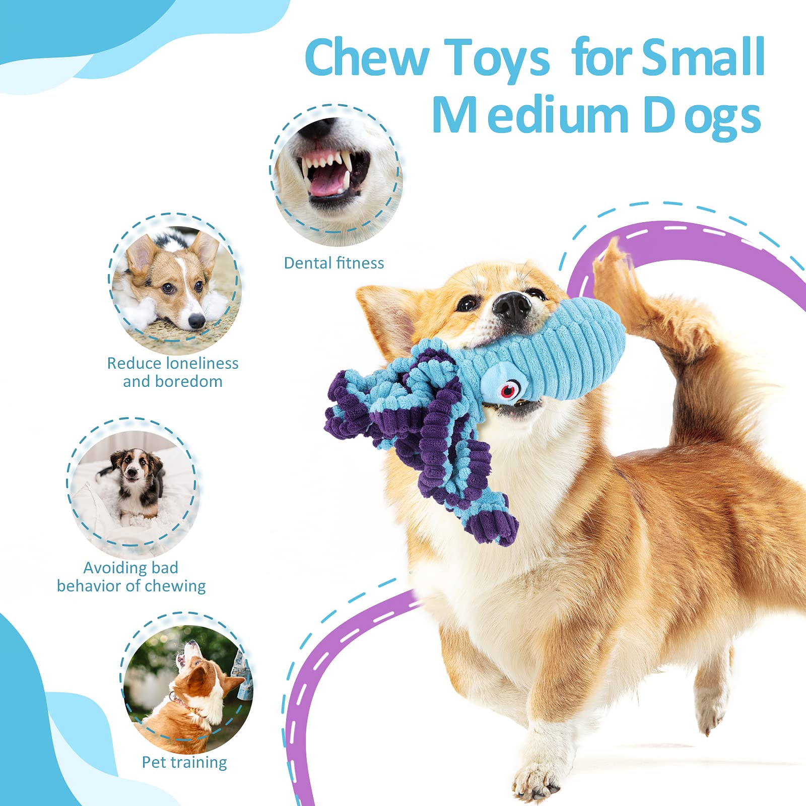 Askshy Dog Toys/Puppy Toys/Dog Toys for Large Dogs/Dog Chew Toys/Squeaky Dog Toys/Durable Dog Toys/Stuffed Dog Toys for Small, Medium, Large Dogs