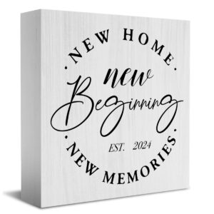 Great Housewarming Gifts New Home Gift Ideas Great Housewarming Gift New Home Decor Rustic Home Accessories Decor New Home New Beginning New Memories Wooden Box 5.1 x 5.1 Inches.