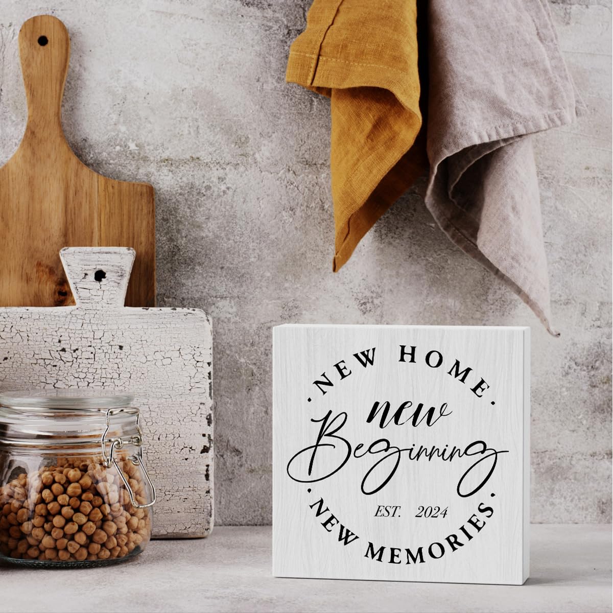 Great Housewarming Gifts New Home Gift Ideas Great Housewarming Gift New Home Decor Rustic Home Accessories Decor New Home New Beginning New Memories Wooden Box 5.1 x 5.1 Inches.