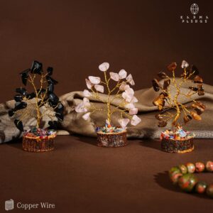 Crystal Tree Gifts for Women, Set of 12 Handcrafted Tree of Life Chakra Healing Crystals & Stones for Positive Energy, Good Luck, Home and Office Decor, Birthday Gifts for Mom & Dad