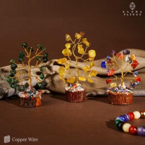 Crystal Tree Gifts for Women, Set of 12 Handcrafted Tree of Life Chakra Healing Crystals & Stones for Positive Energy, Good Luck, Home and Office Decor, Birthday Gifts for Mom & Dad