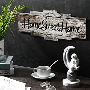 Jetec Home Sweet Home Sign, Rustic Wood , Large Farmhouse Home Plaque Wall Hanging Wooden Sign for Bedroom, Living Room, Wall, Wedding Decor (Gray)