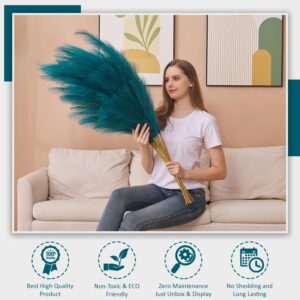 Aurora Prime 7PCS Faux Pampas Grass-45 Inches/3.75ft Large Boho Decor Fluffy Artificial Pompas Grass Décor Tall Vase Filler for Home Wedding Decoration (Blue)