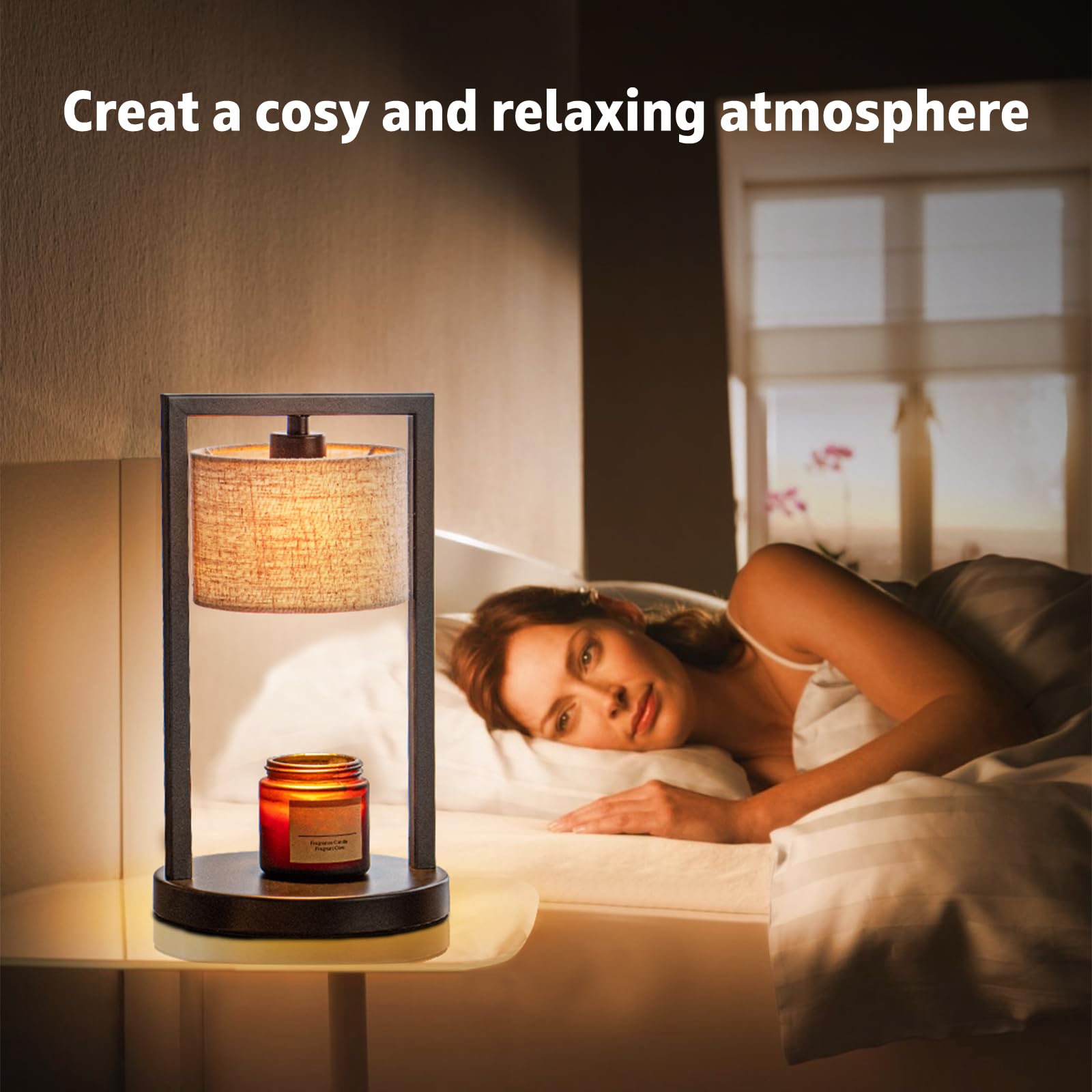 Dexnump Candle Warmer Lamp with 2 Bulbs, Electric Candle Warmer for Jar Candles, Fully Dimmable Lamp, Aromatic Candle Holders for Bedroom Home Living Room Decor, Gifts for Mom