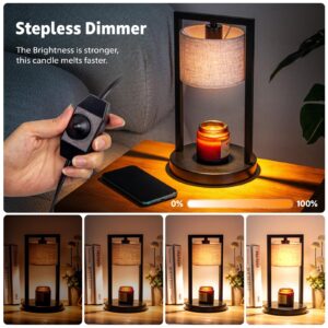 Dexnump Candle Warmer Lamp with 2 Bulbs, Electric Candle Warmer for Jar Candles, Fully Dimmable Lamp, Aromatic Candle Holders for Bedroom Home Living Room Decor, Gifts for Mom