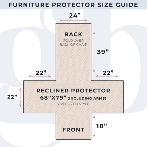 Great Bay Home Reversible Floral Patchwork Furniture Protector Scalloped Edge Stain Resistant Printed Furniture Protector Maribel Collection (Recliner, Taupe/Blue)