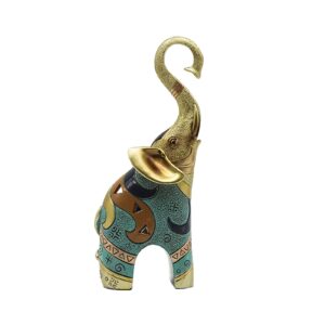 sugutee good luck elephant decor for home, large gold elephant statue for home decor, small elephant figurines and statues (1 pcs small)