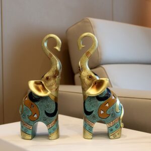 sugutee Good Luck Elephant Decor for Home, Large Gold Elephant Statue for Home Decor, Small Elephant Figurines and Statues (1 Pcs Small)