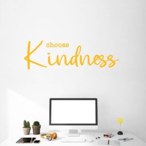 Kindness Vinyl Wall Decal - Customizable Inspirational Quote - Choose Kindness - Home Decor for Bedroom, Family Room, Classroom, or Office - Removable Sticker