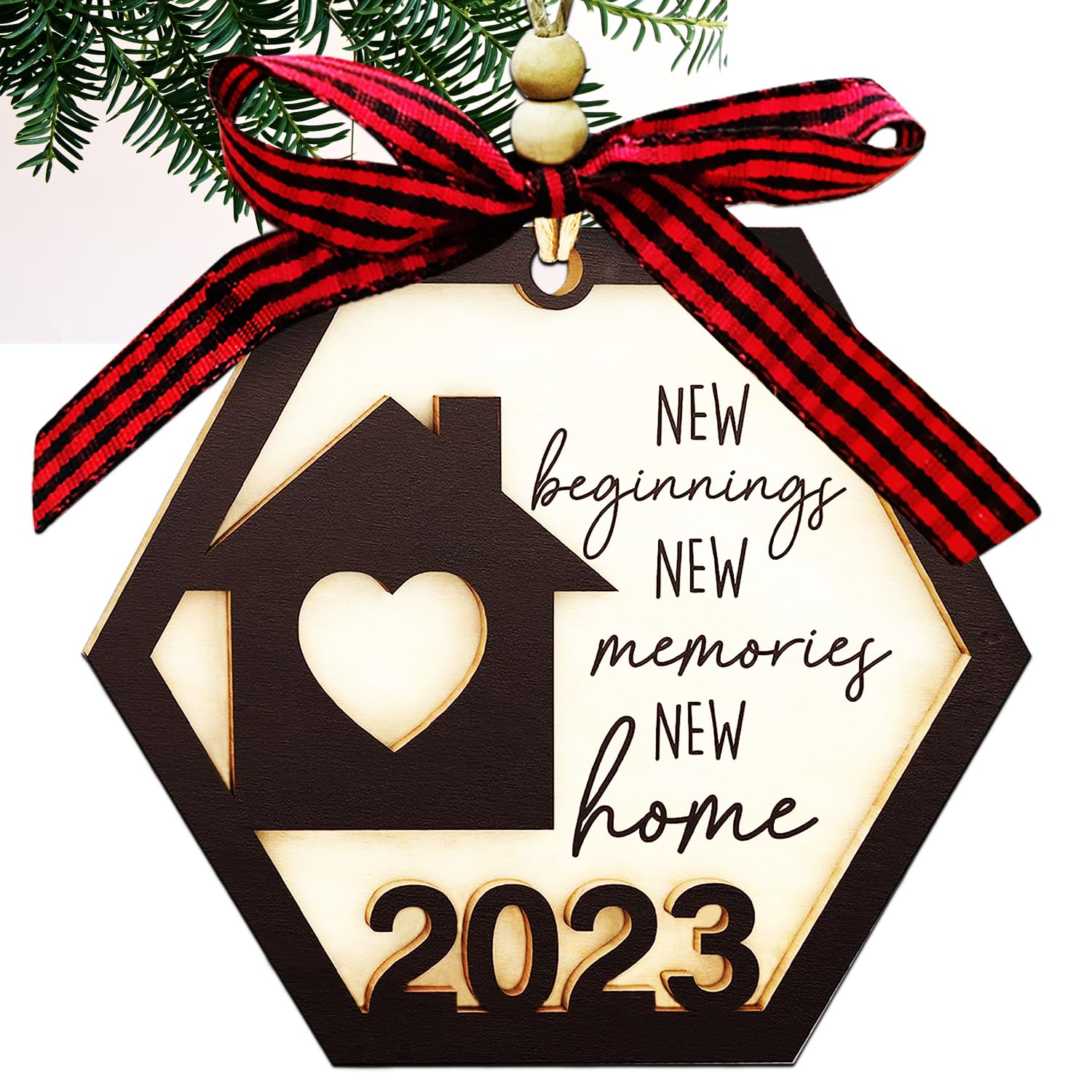 JUNQIU New Home Ornament 2023- House Warming Gifts New Home, Perfect Housewarming Gifts for New House, New Home Gift Ideas Decor- First Home Christmas Ornament 2023