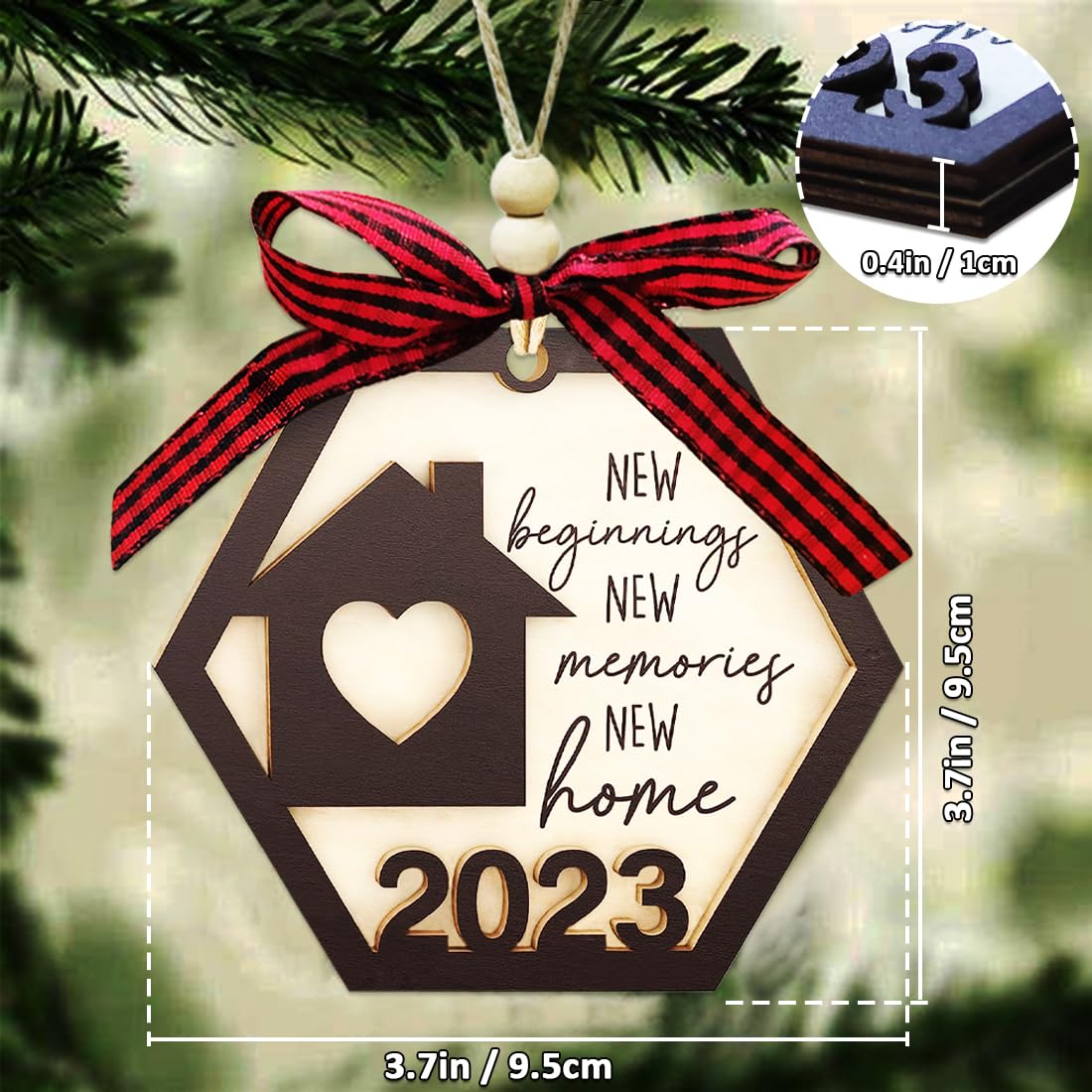 JUNQIU New Home Ornament 2023- House Warming Gifts New Home, Perfect Housewarming Gifts for New House, New Home Gift Ideas Decor- First Home Christmas Ornament 2023