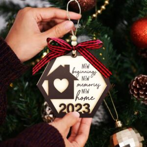 JUNQIU New Home Ornament 2023- House Warming Gifts New Home, Perfect Housewarming Gifts for New House, New Home Gift Ideas Decor- First Home Christmas Ornament 2023