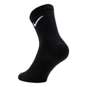 Nike Everyday Cushion Crew Training Socks, Unisex Nike Socks with Sweat-Wicking Technology and Impact Cushioning (3 Pair), Black/White, Large