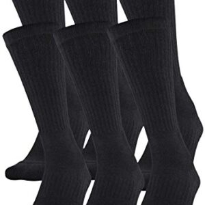 Under Armour Adult Training Cotton Crew Socks, Multipairs , Black (6-Pairs) , Medium