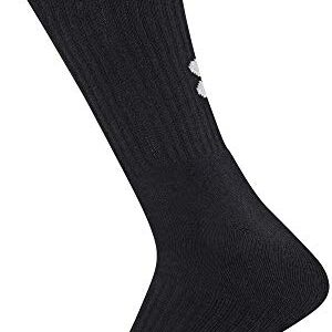 Under Armour Adult Training Cotton Crew Socks, Multipairs , Black (6-Pairs) , Medium