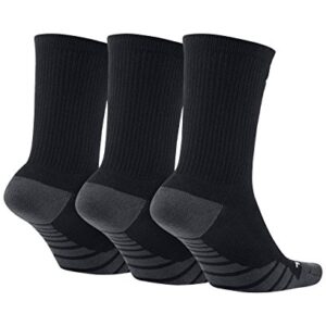 Nike Women's Everyday Max Cushion Training Crew Sock (3 Pair), Nike Socks with Cushioned Comfort & Dri-FIT Technology, Black/Anthracite/White, M