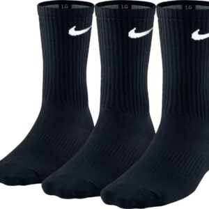 NIKE Men's Lightweight Crew Socks (Pack of 3), Black, Large (W: 10-13, M: 8-12)