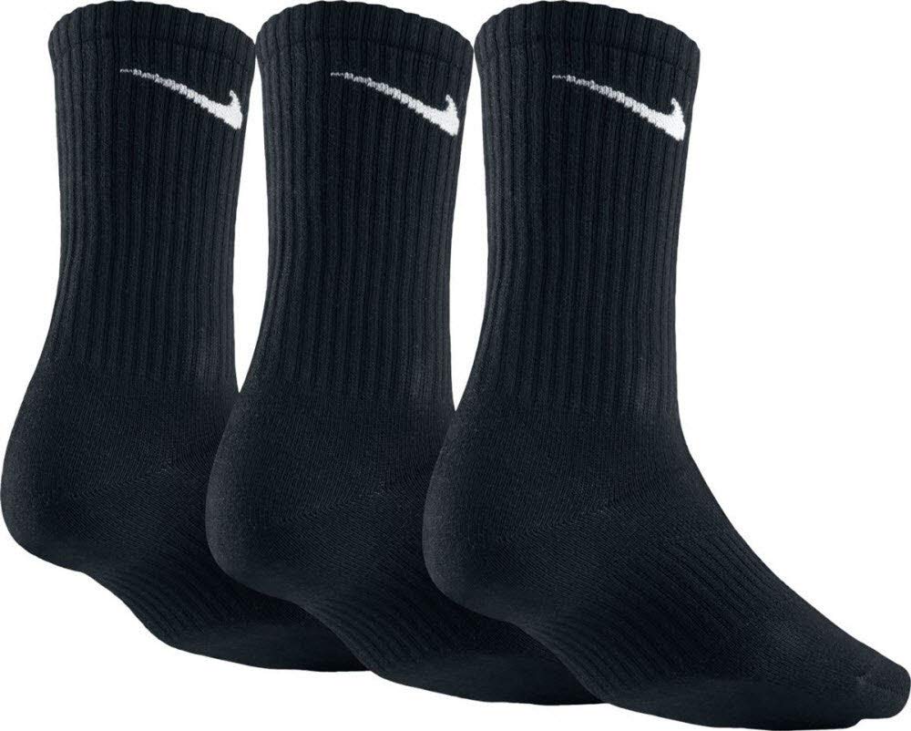 NIKE Men's Lightweight Crew Socks (Pack of 3), Black, Large (W: 10-13, M: 8-12)