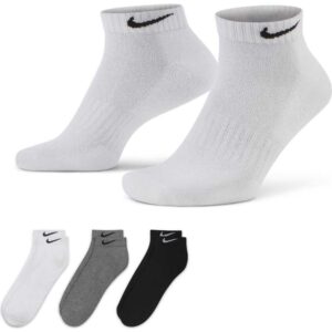 nike men's 3-pack everyday cushion low-cut training socks sx7670-964 white gray black (as1, numeric, numeric_12, numeric_15, regular, regular, grey multi)