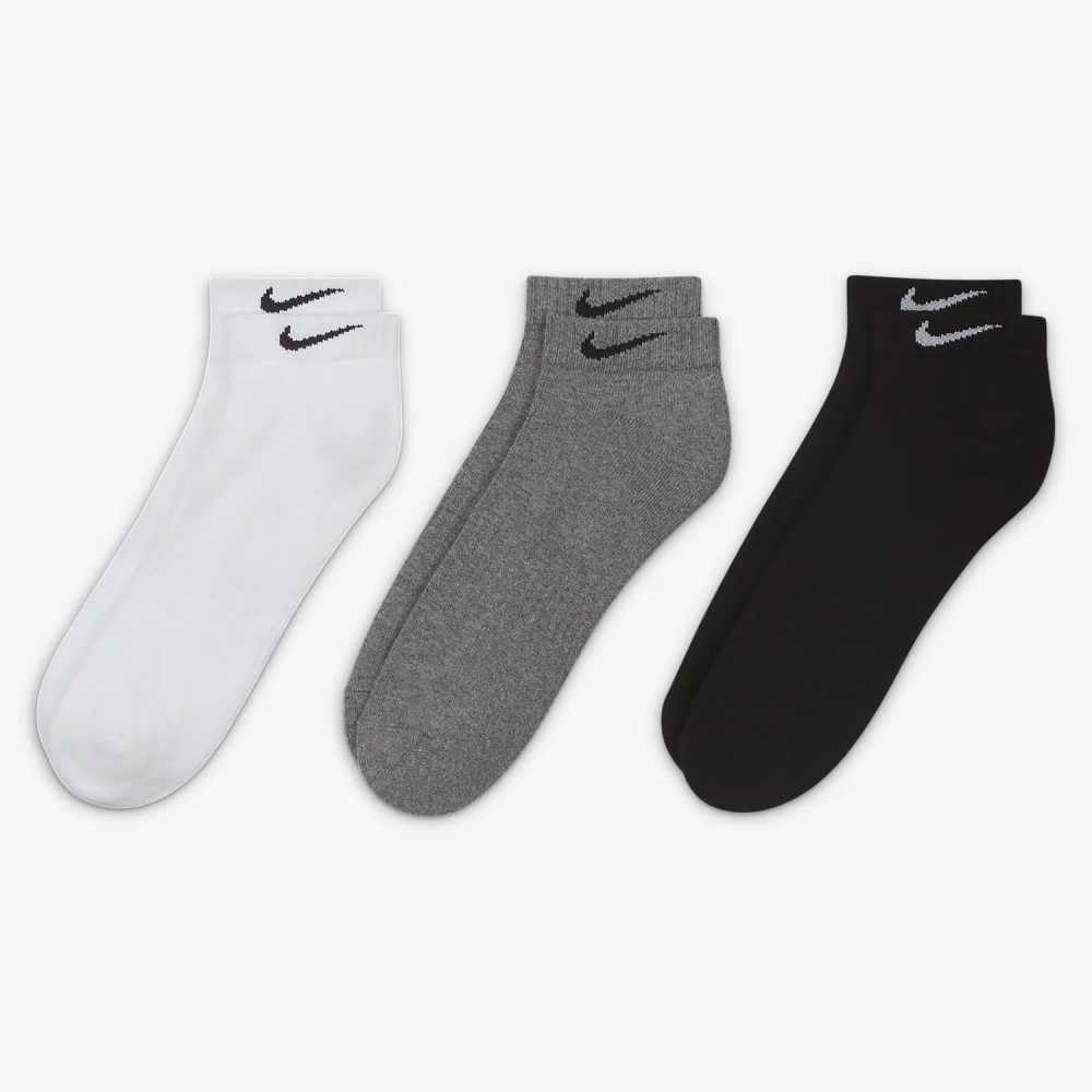 Nike Men's 3-pack Everyday Cushion Low-Cut Training Socks SX7670-964 White Gray Black (as1, numeric, numeric_12, numeric_15, regular, regular, Grey Multi)