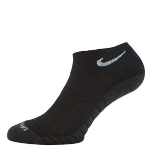 nike men's 3ppk dri-fit cushion quarter socks, black/anthracite/white, large