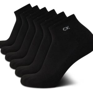 Calvin Klein Men's Socks - Cushioned Above Ankle Athletic Mini-Crew Socks (6 Pack), Size 7-12, Black