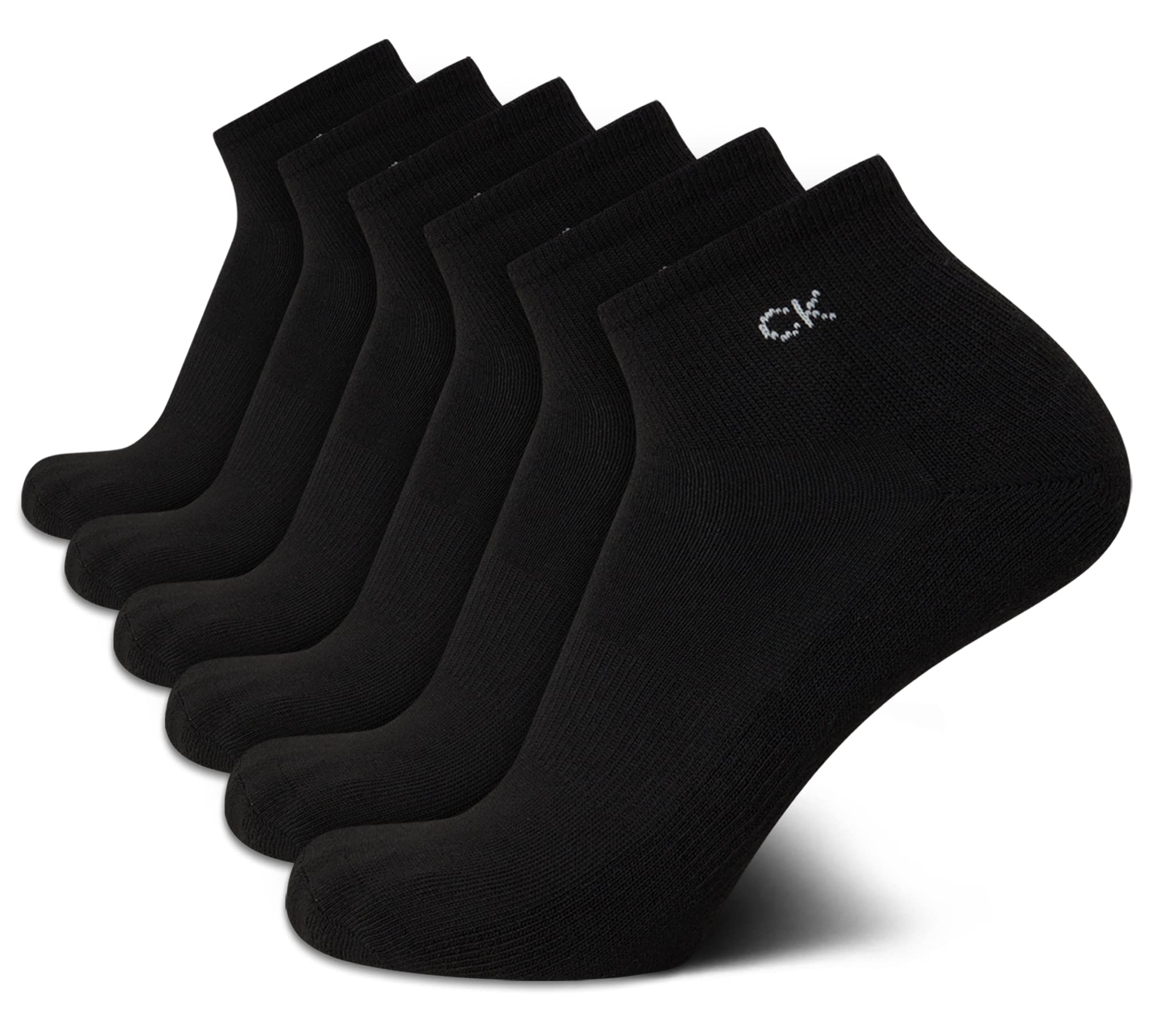 Calvin Klein Men's Socks - Cushioned Above Ankle Athletic Mini-Crew Socks (6 Pack), Size 7-12, Black