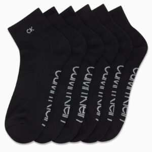 Calvin Klein Men's Socks - Cushioned Above Ankle Athletic Mini-Crew Socks (6 Pack), Size 7-12, Black