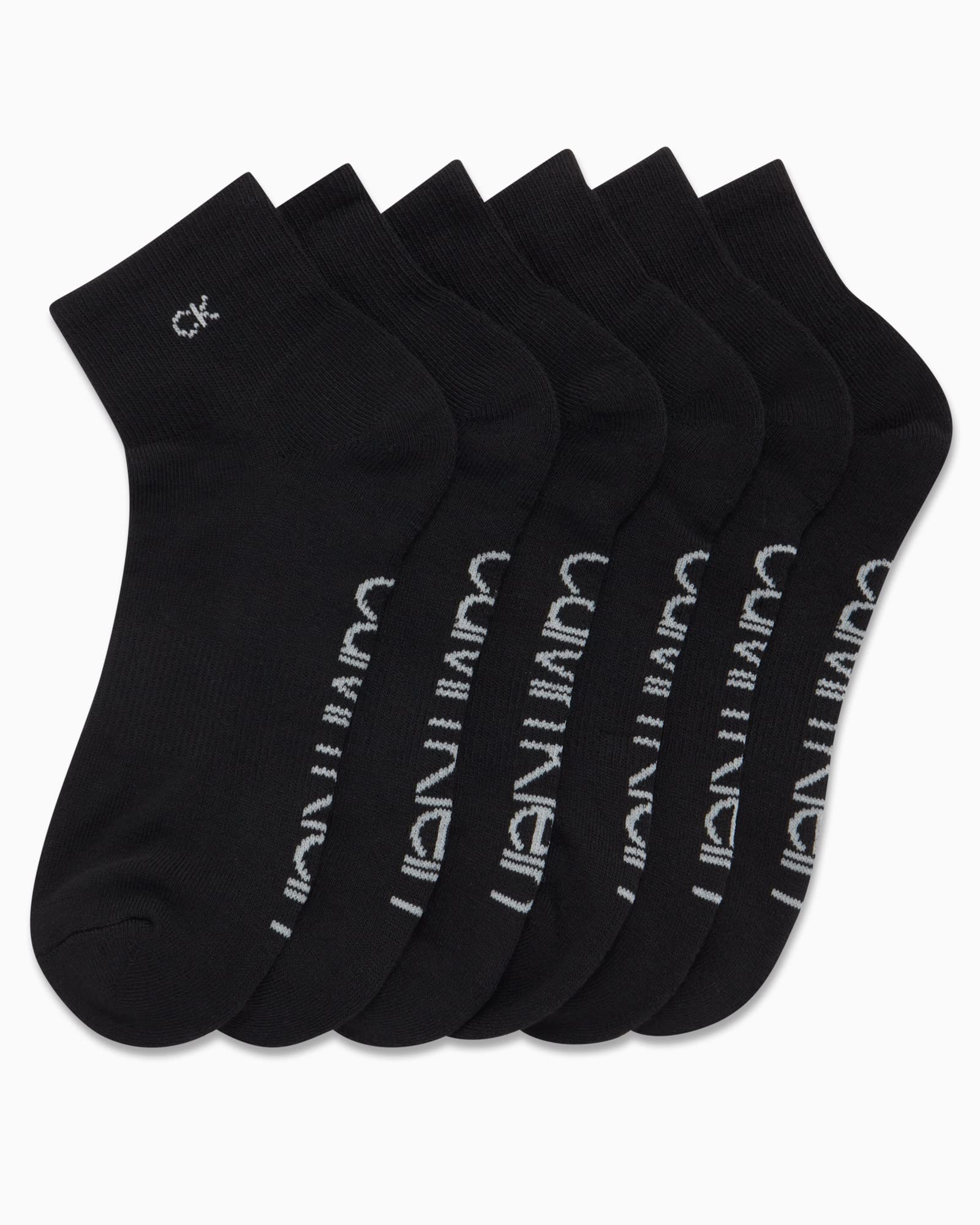 Calvin Klein Men's Socks - Cushioned Above Ankle Athletic Mini-Crew Socks (6 Pack), Size 7-12, Black