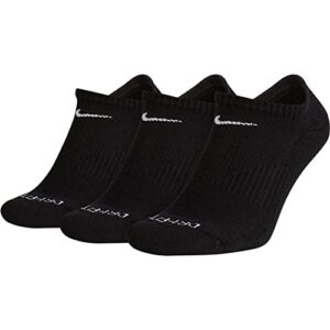 Nike Everyday Plus Cushion Training No-Show Socks 3-Pack(Black,Medium)