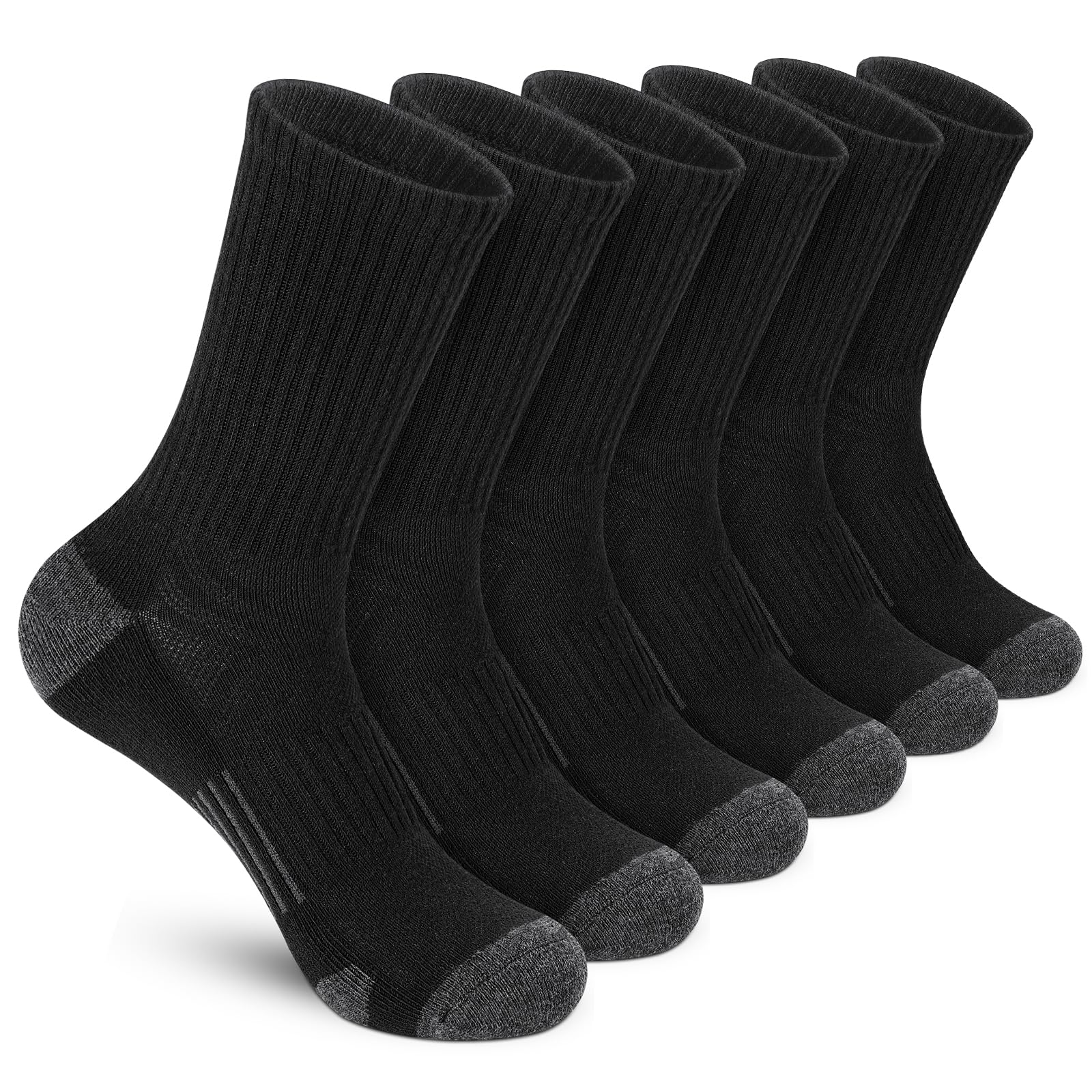 Felicigeely Athletic Socks Cushion Running Socks Performance Breathable Crew Socks Outdoor Sports Socks for Men Women 6Pairs