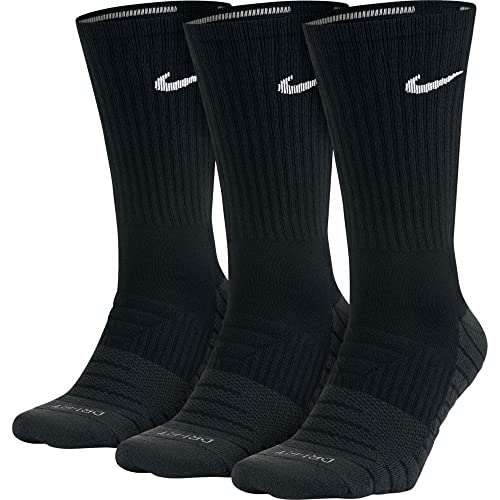 Nike Dry Cushion Crew Training Socks 3-Pair Pack Black/Anthracite/White L (Women 10-13 and Men 8-12)