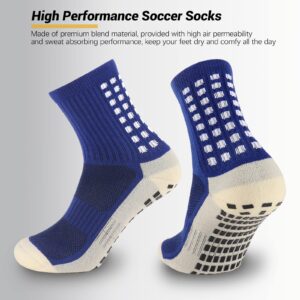 Ultrafun 5 Pairs Soccer Socks with Grip Pads Non Slip Football Basketball Sports Socks for Men Women (5Pairs-Black)