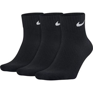 nike lightweight quarter socks (m, black)