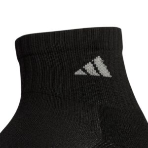 adidas Men's Athletic Cushioned Quarter Socks (with Arch Compression for a Secure fit (6-Pair), Black/Aluminum 2, X-Large