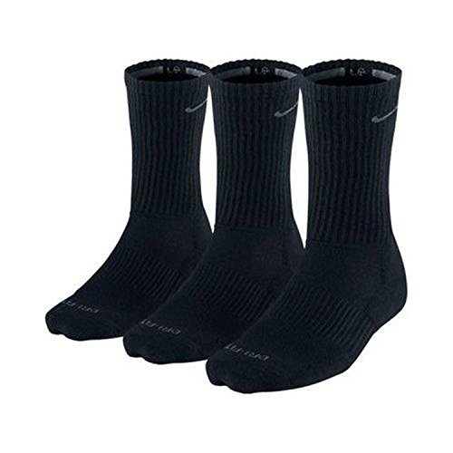 Nike Men's Dri-Fit Cushioned Crew Socks - 3 Pack (Black, XL Shoe Size: 12-15)