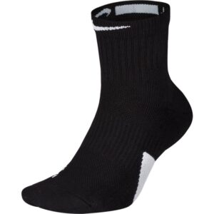 nike elite basketball mid socks (black/white, x-large)