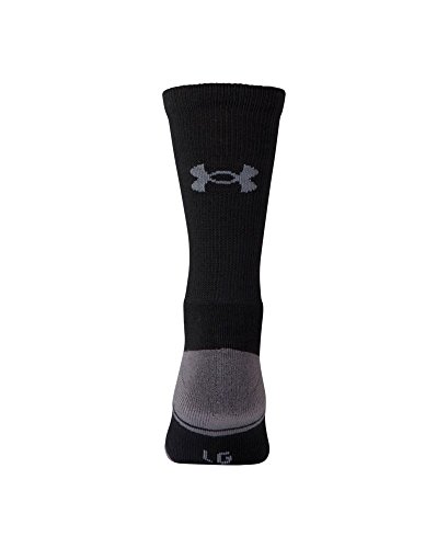 Under Armour Adult Resistor 3.0 Crew Socks, Multipairs , Black/Graphite (6-Pairs) , X-Large