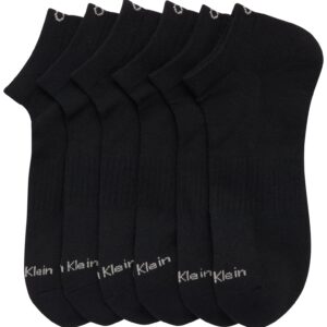 Calvin Klein Men's Socks - No Show Ankle Socks (6 Pack), Size 7-12, Classic Black