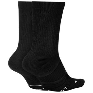 Nike Adult Men's Multiplier Crew Length Athletic Socks Black Size Large SX7557-010