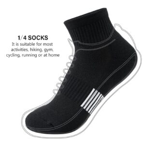 Gonii Ankle Socks Womens Athletic Thick Cushioned Running Hiking Crew Socks 5-Pairs (Black)